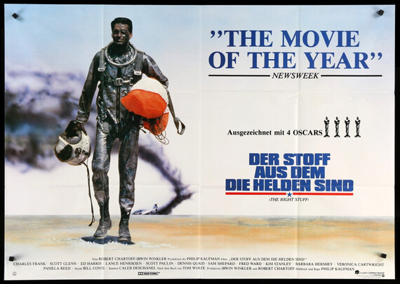 Sam Shepard como Chuck Yeager en la película.