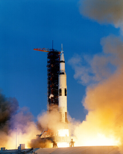 Lanzamiento del Apolo 13 desde el Centro espacial Kennedy el 11 de abril de 1970.