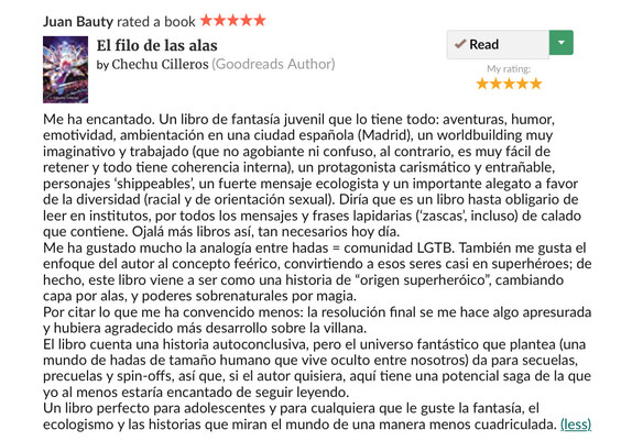 Reseña de cinco estrellas. 