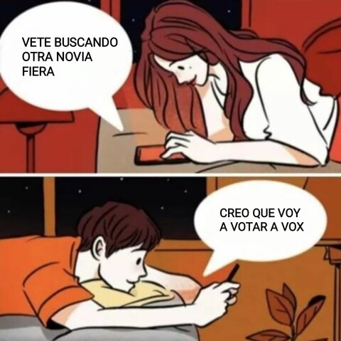 Novia mandando al quinto coño a novio por votar algo que a ella probablemente le perjudique