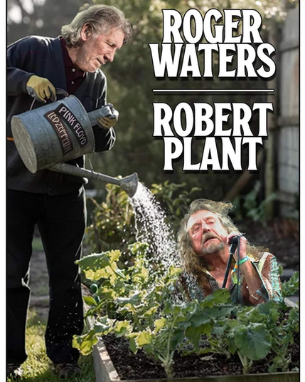 Roger Waters regando Robert Plant