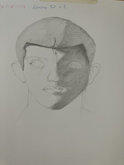 Boceto de una cara humana a medio dibujar