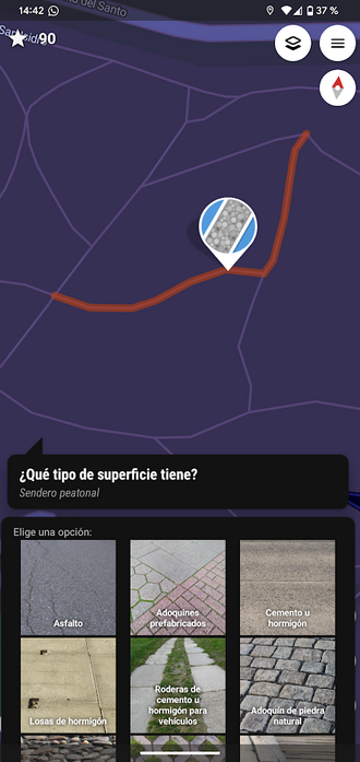 pantallazo de la app de StreetComplete