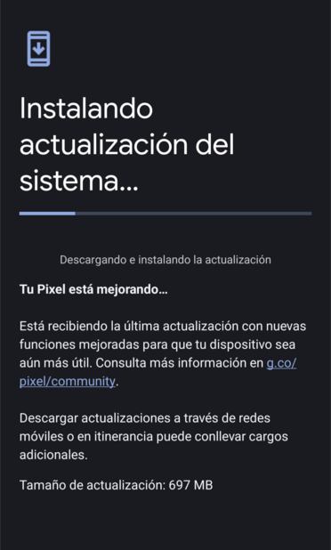 Actualización del sistema de android 15 con parche de diciembre disponible para dispositivos pixel.