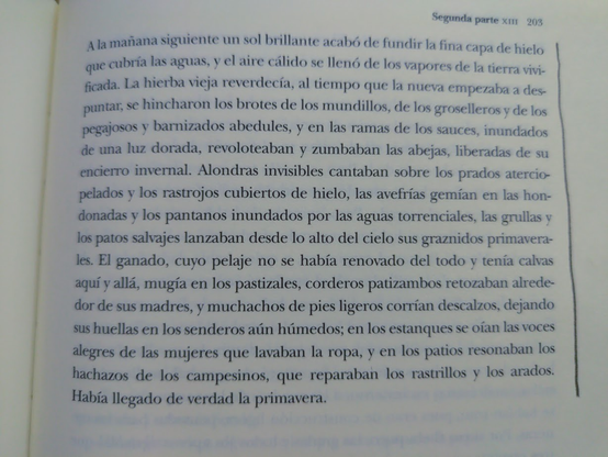 Fragmento de Anna Karénina sobre la primavera.